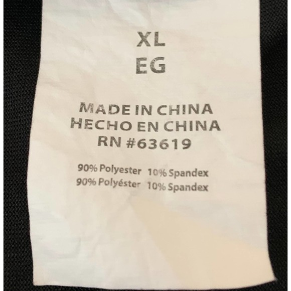 BEBE SPORT SHORT WAISTED TOP, WOMENS. XL, BLACK W/COLORFUL STRIPES ON FRONT - Picture 8 of 9